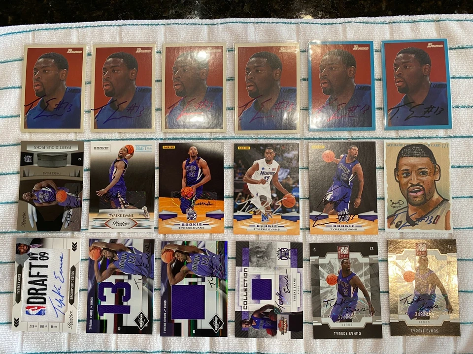 (18) LOTE DE TARJETAS TYREKE EVANS JERSEY PARCHE PRIME AUTO BOWMAN ELITE CLASSICS R&S Foto 1 de 1