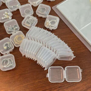 40pcs/set Mini Clear Plastic Storage Case Jewelry Boxes