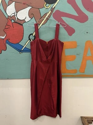 Vestido MAX MARA Pura Seta Rojo Seda Cruda Sin Mangas Tulipán/Vestido Cambio/Talla 12/ Foto 1 de 4