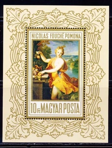HUNGARY 1969, ART "POMONA' BY NICOLAS FOUCHE MINIATURE SHEET SCT 1982 - Picture 1 of 1