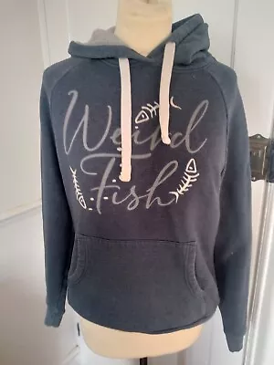 Ladies Blue And Grey Size 10  WEIRD FISH Hoodie Vgc  Condition ⭐️⭐️ Embossed • 8.53€