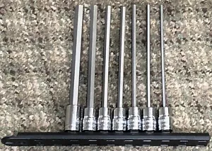 NEW GearWrench 3/8” In. Drive 7-Pc. SAE Long Hex Socket Bit Set - Picture 1 of 4