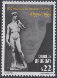 URUGUAY Sc # 1897 CPL MNH STATUE of DAVID by MICHELANGELO, 500th ANN - Picture 1 of 1