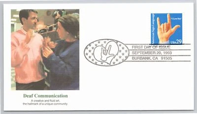 First Day Cover Scott's #2784 Hand Sign Deaf Communication Burbank 1993 - Image 1 of 2