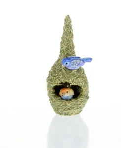 Green Bird nest Trinket Box Hand made by Keren Kopal with Austrian Crystals - Picture 1 of 9
