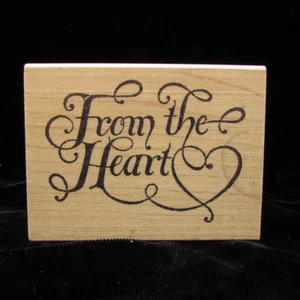 From The Heart Fancy Script Azadi Earles Rubber Stamp 3" x 2.25" - Picture 1 of 5