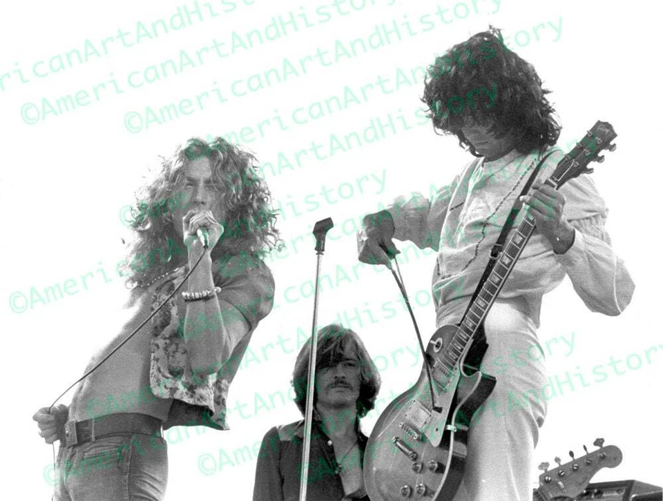 Led Zeppelin Kezar Stadium 1973 Photo Print Poster Robert Plant Jimmy Page Jones - Image 1 of 1