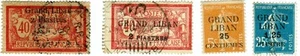 1926 FRANCE LEBANON, OVERPRINT "GRAND LIBAN ", RARE STAMPS SET OF 4 - Bild 1 von 1