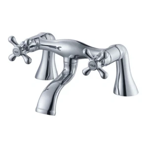 Victorian Style BATH Filler Chrome Finish Traditional Cross Head Tap Azure  - Picture 1 of 12