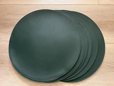 6 Threshold Faux Leather Charger Green -  NEW - Image 1 of 4