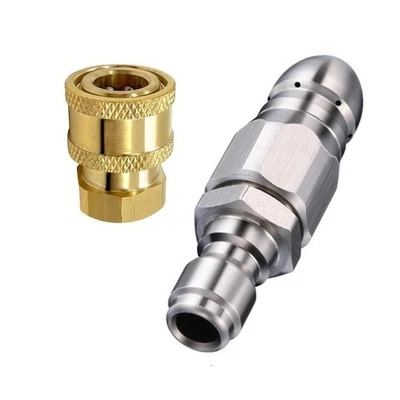 Per ugello getto fognario 14 pollici per idropulitrice 5000 PSI metallo set 2 pe - Imagen 1 de 4