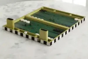 Rarität Mackenzie Childs Hide & Hair Leder Backgammon Set NEU m22-jl - Bild 1 von 8