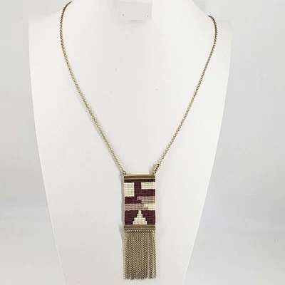 Collar boho con flecos y cuentas semilla marrón tostado LUCKY BRAND Foto 1 de 3