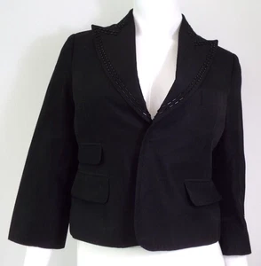 New With Tags DSquared2 D2 Black Beaded Fitted Cropped Jacket Size 42 S Italy - Picture 1 of 23