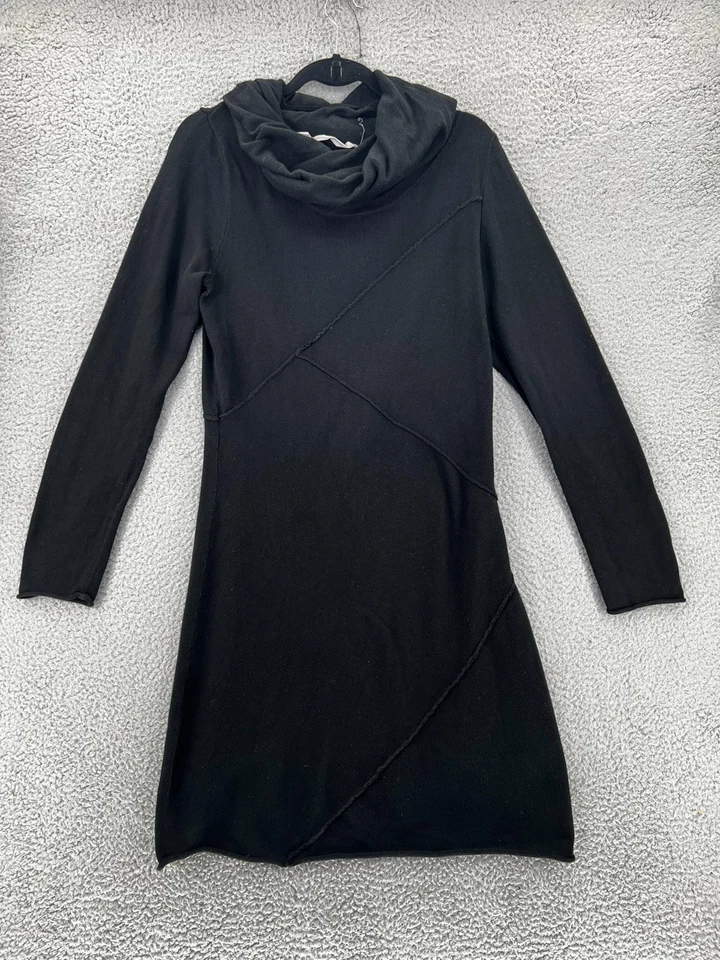 Vestido Suéter Athleta Cuello Capucha Camber Negro Manga Larga Suave Elastizado Mujeres L Foto 1 de 4