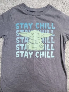 Star Wars The Mandalorian The Child T-Shirt Baby Yoda Stay Chill L(10/12) T11 - Picture 1 of 2