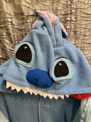 Disney Blue Stitch Capucha Una Pieza Ropa de Dormir para Niños Talla 7/8 Usado Foto 1 de 4