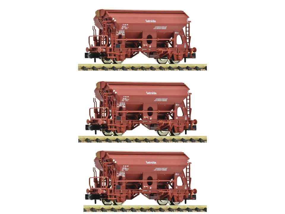 Spur N Fleischmann 6660071 - 3-tlg. Set Schwenkdachwagen DR Neu OVP