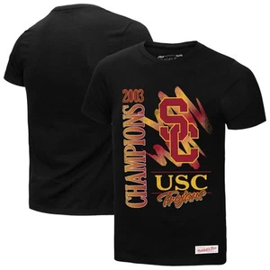Camiseta para hombre Mitchell & Ness negra USC Trojans retro cepillo lavado mineral - Imagen 1 de 3