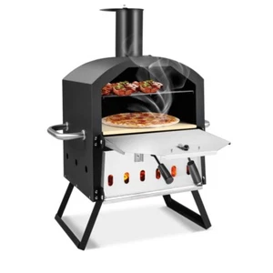 2 Schichten Tragbar Metall Pizzaofen Outdoor Camping Kochen Brennofen mit Kamin - Bild 1 von 10