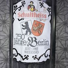 Berlin 750 Jahre  Glas-Bierkrug Schultheiß Brauerei