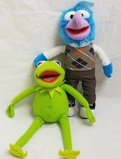 Lot 2 Disney Muppets Plush Kermit 11" Gonzo 9" Just Play Stuffed Toys EUC