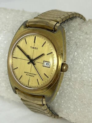 Reloj calendario automático Timex Viscount 1976 vintage - caja y esfera doradas - LEER Foto 1 de 4