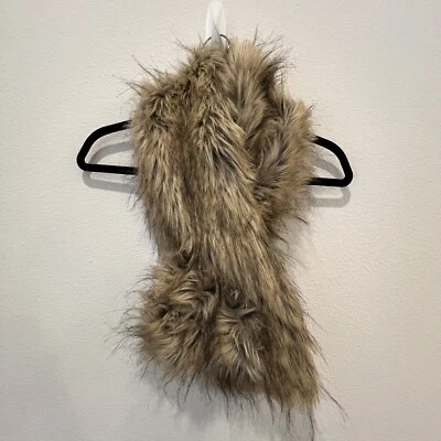 Bufanda de cuello de piel sintética Chicos marrón/beige talla única calentador de cuello manguito envoltura Foto 1 de 4