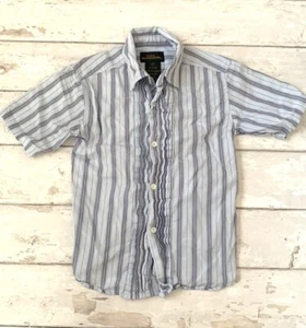 Boys Size 6 Blue Stripes Button Down Shirt Short Sleeves Button Up Kids - Picture 1 of 3