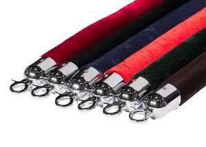 CLOSEOUT Value Pack 10 Velour Ropes with Chrome Hook Ends for Stanchions - Picture 1 of 6