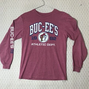 BUC-EES Original Athletic Dept Soft Long Sleeve Shirt Unisex Sz M Felt Applique - Picture 1 of 6
