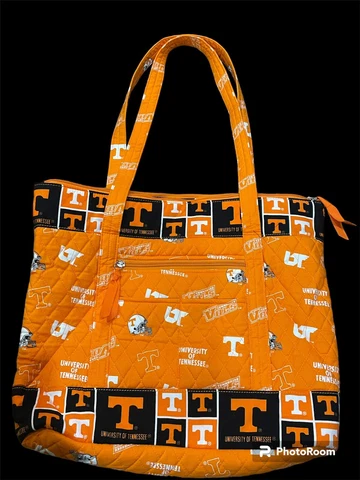 University Of Tennessee Vols-Quilted Large Tote Bag- New - Orange And Black Cover