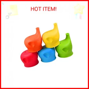 Silicone Sippy Cup Lids, 5 Packs Elephant Spill-Proof Sippy Cup for Babies, Todd - Picture 1 of 2