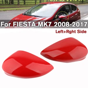2xRear View Mirror Cover Cap Passenger Drive Side RED For Ford Fiesta MK7 08-17 - Picture 1 of 8