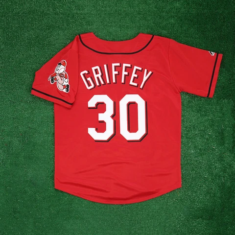 Ken Griffey Jr. 2005 Cincinnati Reds Alternate Red Men's Jersey w/ Team Patch Cover