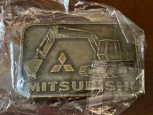 Mitsubishi Terna Attrezzatura da Costruzione Vintage Ottone Fibbia Cintura Nuova Made USA - Foto 1 di 3