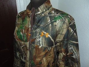 Under Armour Camo Hunting Jacket & Pants Set Size L/M32 Fleece Lined Zippers - Picture 1 of 11