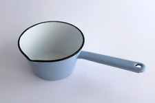 Vintage Chefmate Enamelware Granite Ware Saucepan Pot With Pour & Handle Blue