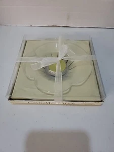 Plato y luz verde azulada con velas de vidrio transparente LuminEssence - Imagen 1 de 2