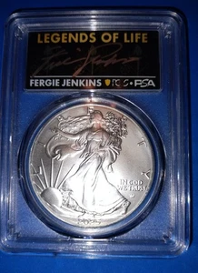 2025 American Silver Eagle PCGS MS70 First Strike Legends Fergie Jenkins signed - Picture 1 of 3