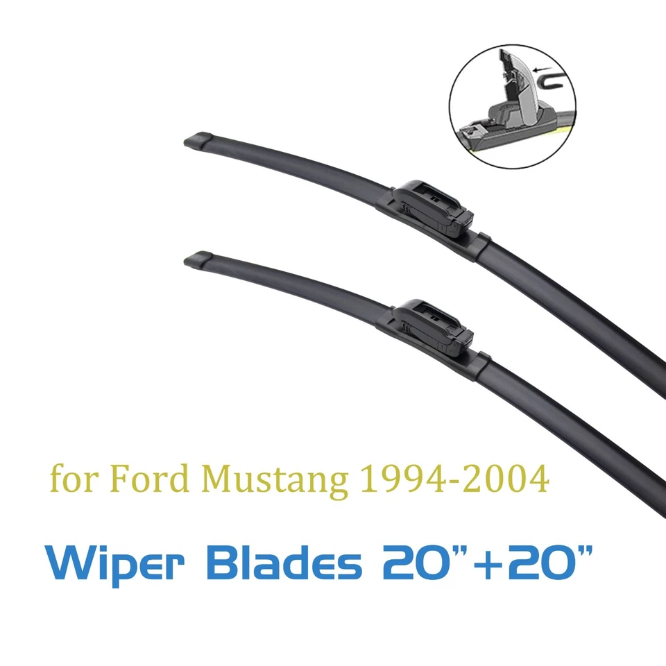 2,Lâminas de limpador de para-brisa 20 20 para Ford Mustang 1994-2004 J-hook todas as estações - Imagem 1 de 4