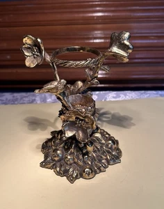 Baccarat Crystal and Gilded Bronze Cornet Vase Holder with Birds and Flowers - Picture 1 of 8