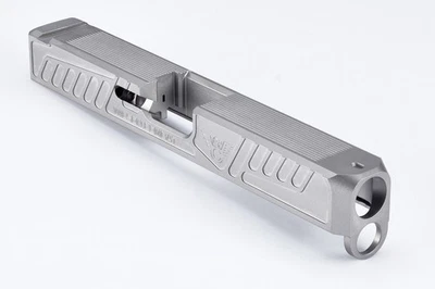 EVOLUTION GUN WORKS Wilson Combat for Glock 17 Gen 4 Stainless Slide with Standard Sight Cut