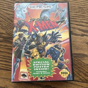 X-Men Sega Genesis Game CIB with Box & Manual. No Poster. Tested. Working. - Picture 1 of 3