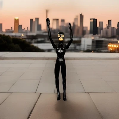 Figura de acción Catwoman 1992 vintage de DC Comics - traje negro de 11" - brazos posables Foto 1 de 4