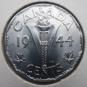 CANADA 1944 NICKEL HIGH GRADE CHROME WWII CANADA & US FREE SHIP SEE NOTE* - Picture 1 of 2