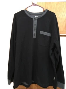 Blue Duluth Trading Heavy Weight 4 Button Henley - Picture 1 of 5
