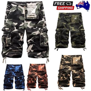 Mens Army Military Combat BDU Shorts Outdoor Casual Camo Cargo Shorts M-5XL - Picture 1 of 19