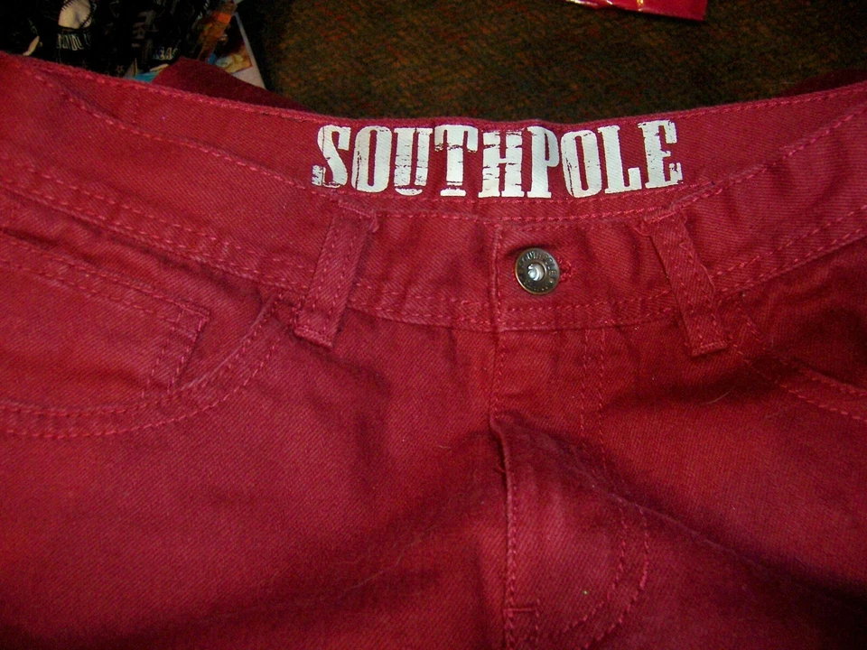 Pantalones de mezclilla SOUTHPOLE Borgoña 5 bolsillos estilo clásico - TALLA 16 Foto 1 de 2