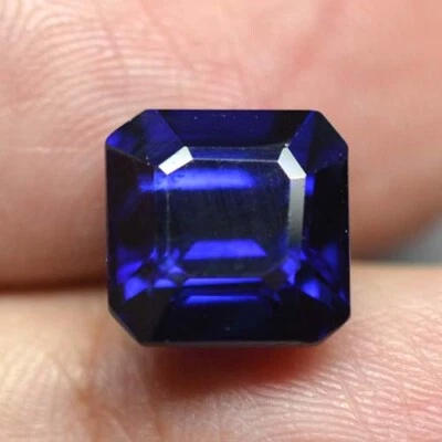 Square Radiant 8, 9 10 MM Royal Ceylon Blue Sapphire Lab Corundum - Image 1 of 4